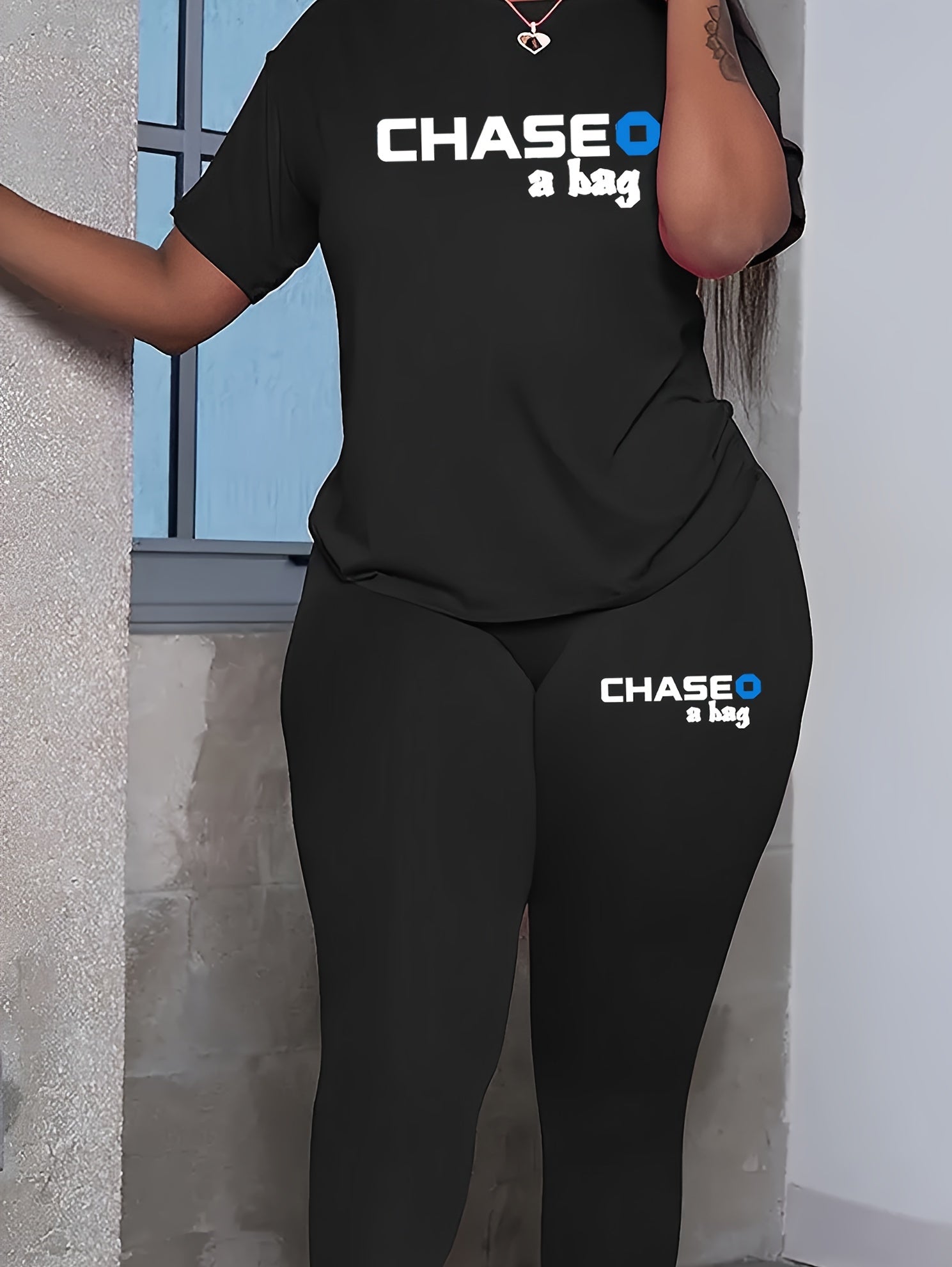  Top & Leggings Casual Outfit Set