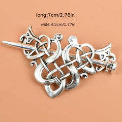 Viking Celtic Crown HairPins Clip Hair Accessories Barrettes Silvery