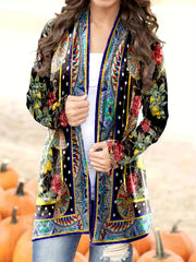  Geometric & Floral Print Cardigan