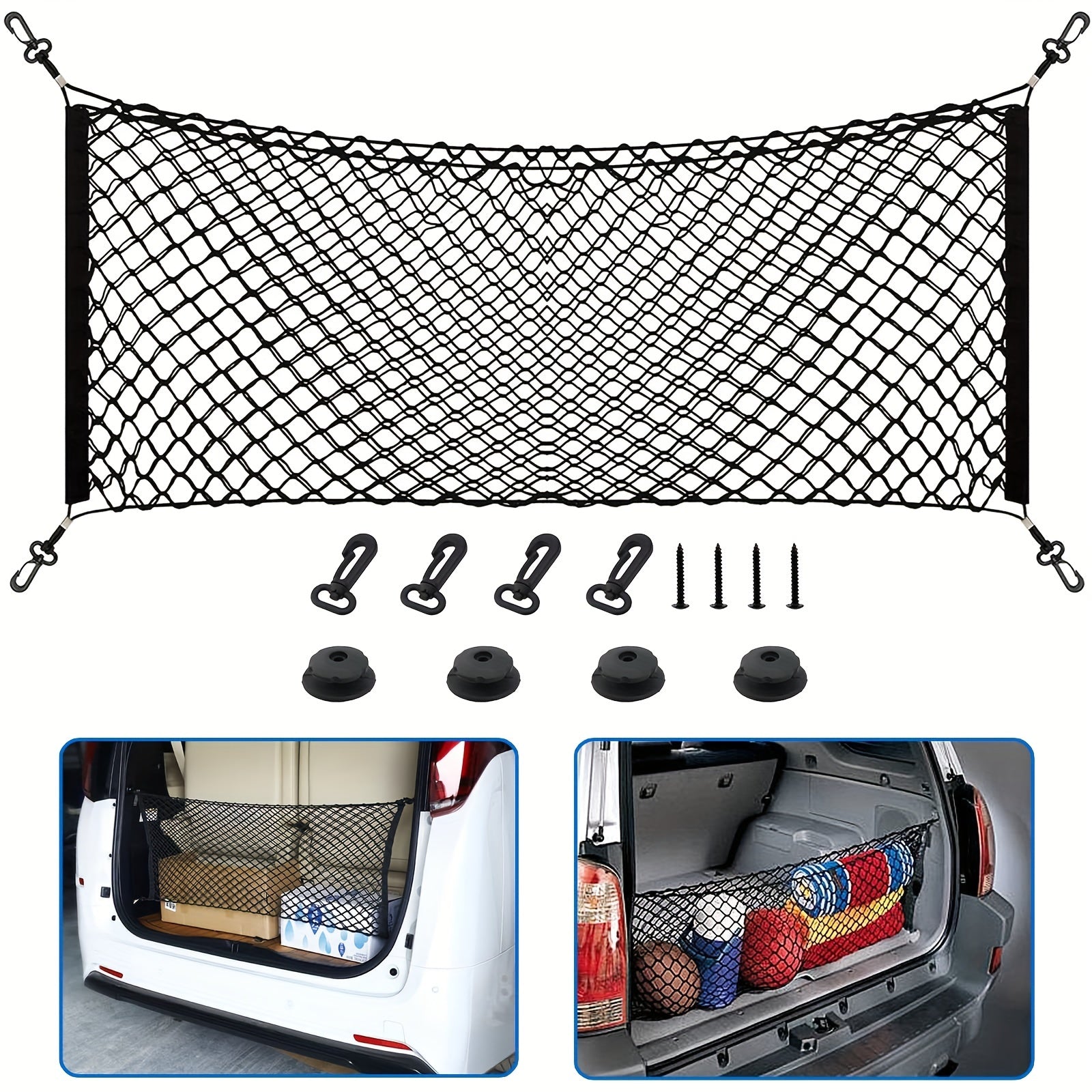 Heavy Duty SUV Trunk Net Organizer For Cars Trucks