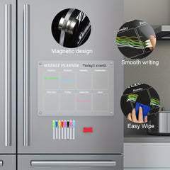 Clear Weekly Meal Planner Magnetic Acrylic Board 39 X 29