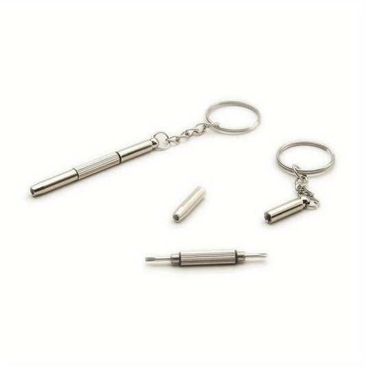Stainless Steel Eyeglass Repair Screwdriver Keychain Tool Kit