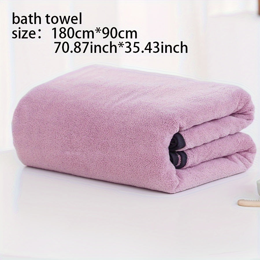Large Quick-Dry Coral Velvet Bath Towel for Hiking, Camping, Spa, Travel