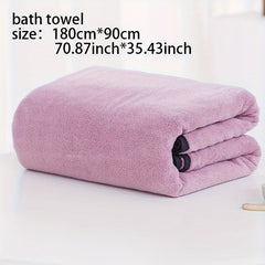 Large Quick-Dry Coral Velvet Bath Towel for Hiking, Camping, Spa, Travel