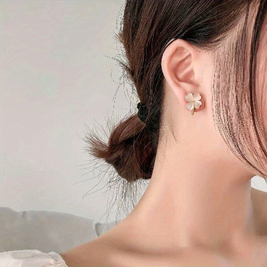 Opal Clover Shape Earrings for Women