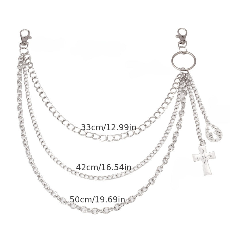 Alloy Cross Pendant Chain Hip Hop Accessory for Men