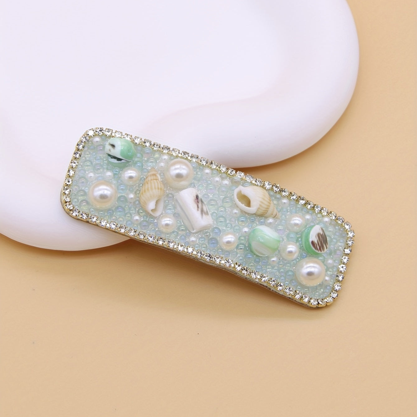 Pearl Snap Clip Shell Decor Hair Clip Side Hair Bang Sweet Hair Clip