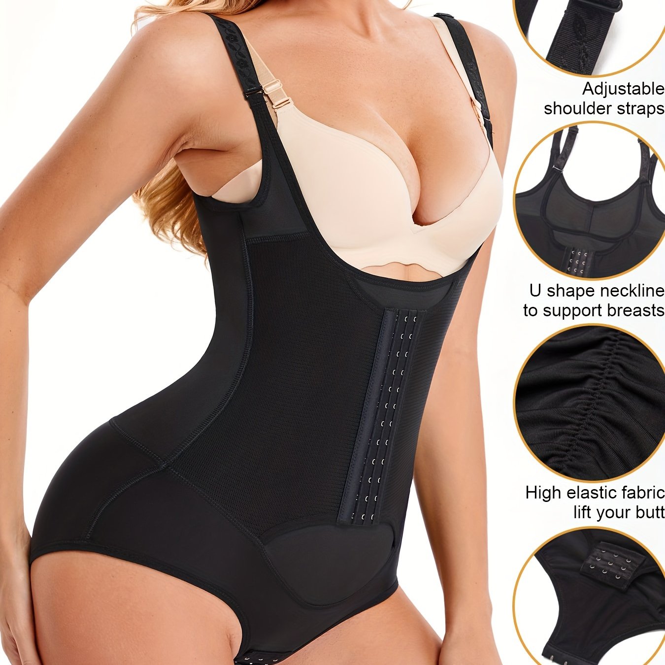 Front Buckle Shaping Bodysuit Tummy Control Butt Lifting