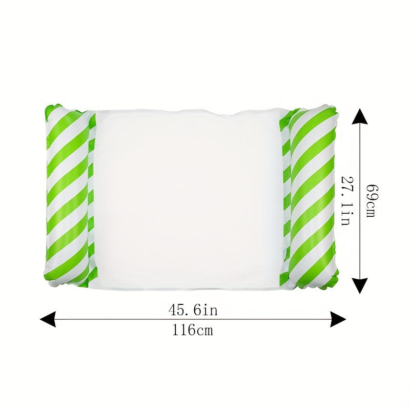 Foldable Inflatable Lounge Chair with Striped Net Float