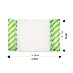 Foldable Inflatable Lounge Chair with Striped Net Float