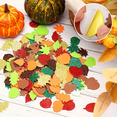 100pcs Autumn Leaf Golden Craft Foam Stickers DIY Decoration Crafts