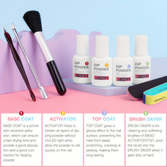 21 Pcs Sunset Colors Dip Powder Nail Kit with Tools