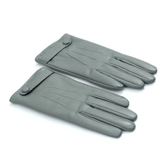 Women's Winter PU Leather Gloves with Buttons - Warm Mittens