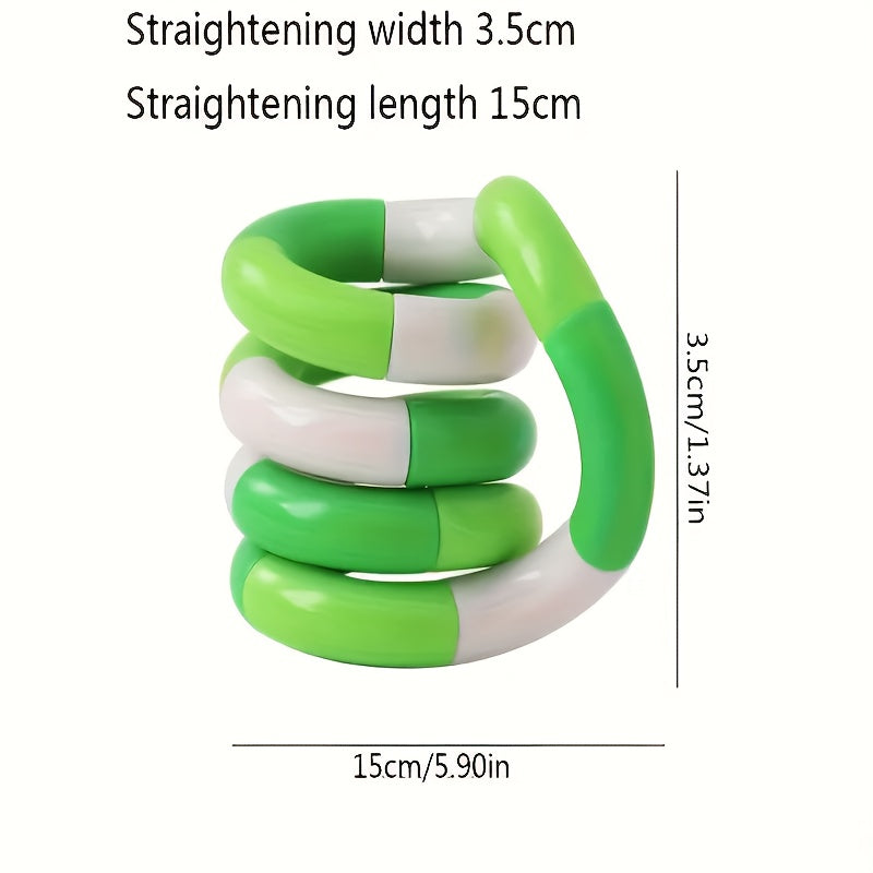 3pcs Stress Relief Twist & Transforming Toys Colorful Shapeshifting Fidget Toys