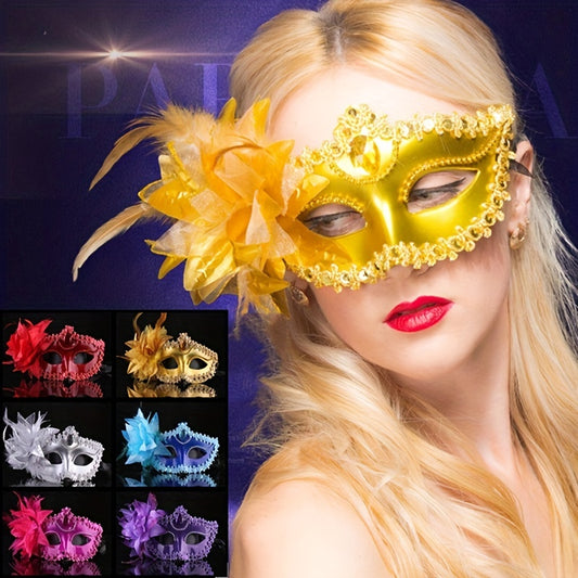 Venetian Masquerade Mask Lily Flower Mask Half Face Ladies Party