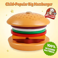 Colorful Wooden Burger Stacking Toy for Kids