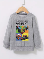 Boys Off-Road Vehicles Print Pullover Sweatshirt