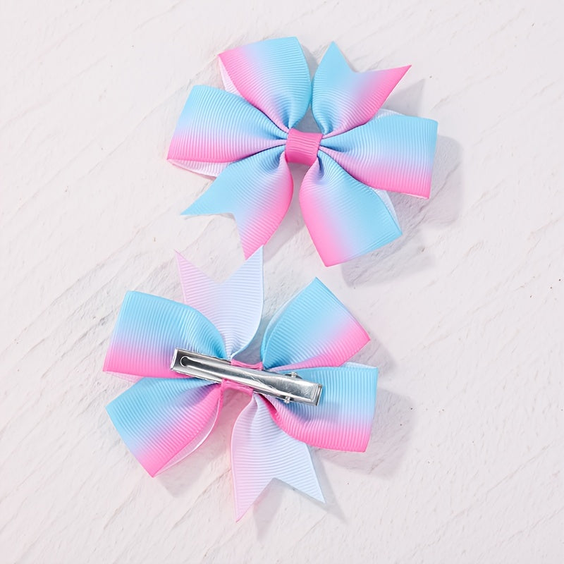 2pcs Bow Hair Clip Ponytail Clip Baby Girls Hair Accessories Set
