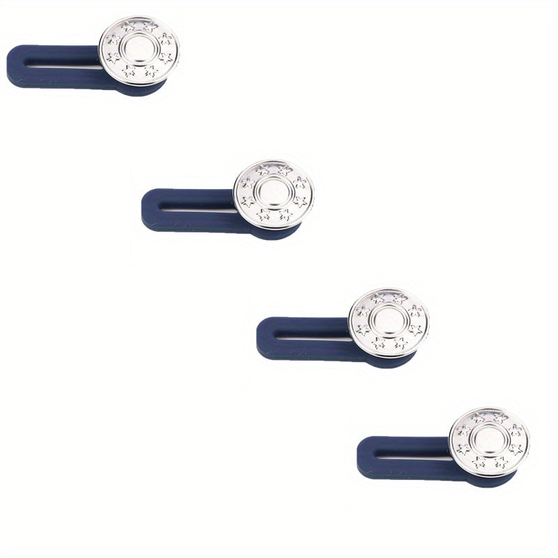 4pcs Metal Retractable Waistband Extender Buttons For Jeans