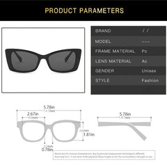 Vintage Glitter Sunglasses for Women, Cat's Eye Small Frame, Sunscreen Glasses