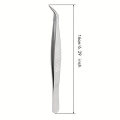 2pcs Stainless Steel Elbow Tweezers for Jewelry Repair