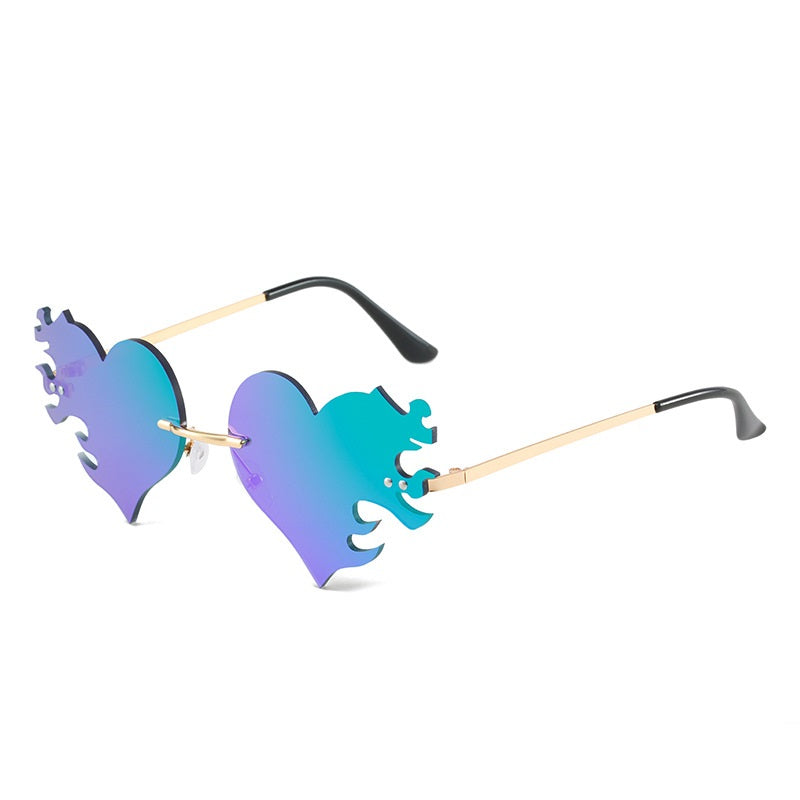 Vintage 90s Flame Frame Glasses Funny Sunglasses