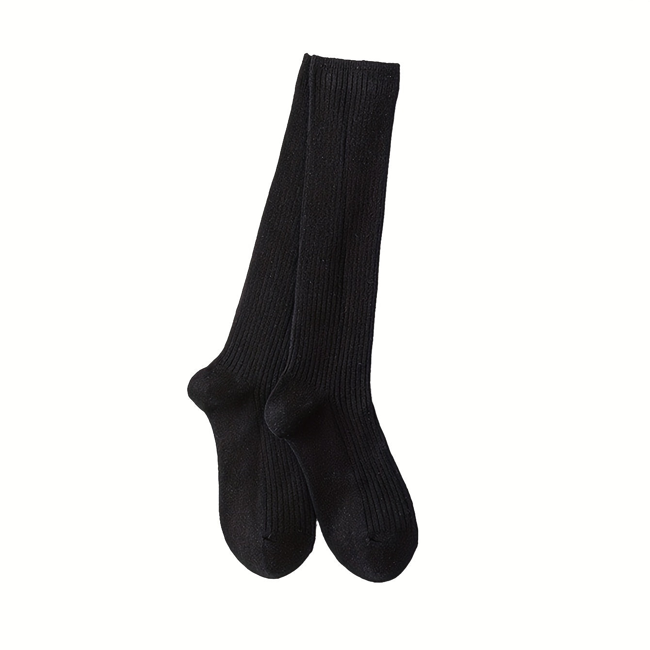 Solid Calf Socks Comfy All match Knee High Socks Women's Stockings