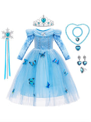 8pcs Butterfly Princess Dress Costume for Girls with Accessories