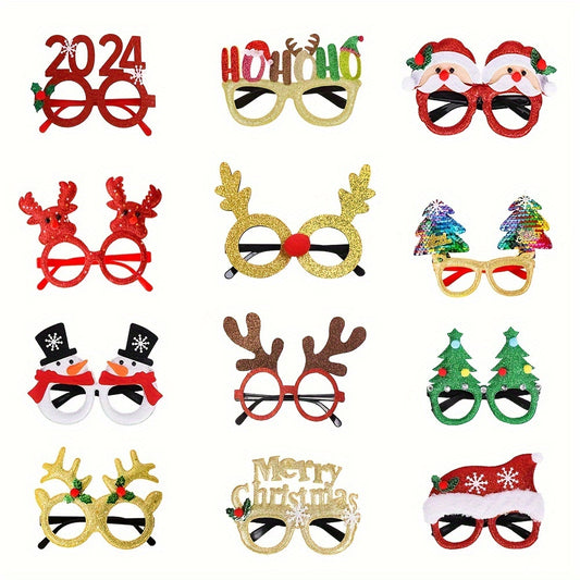 12pcs Christmas Glasses Party Supplies