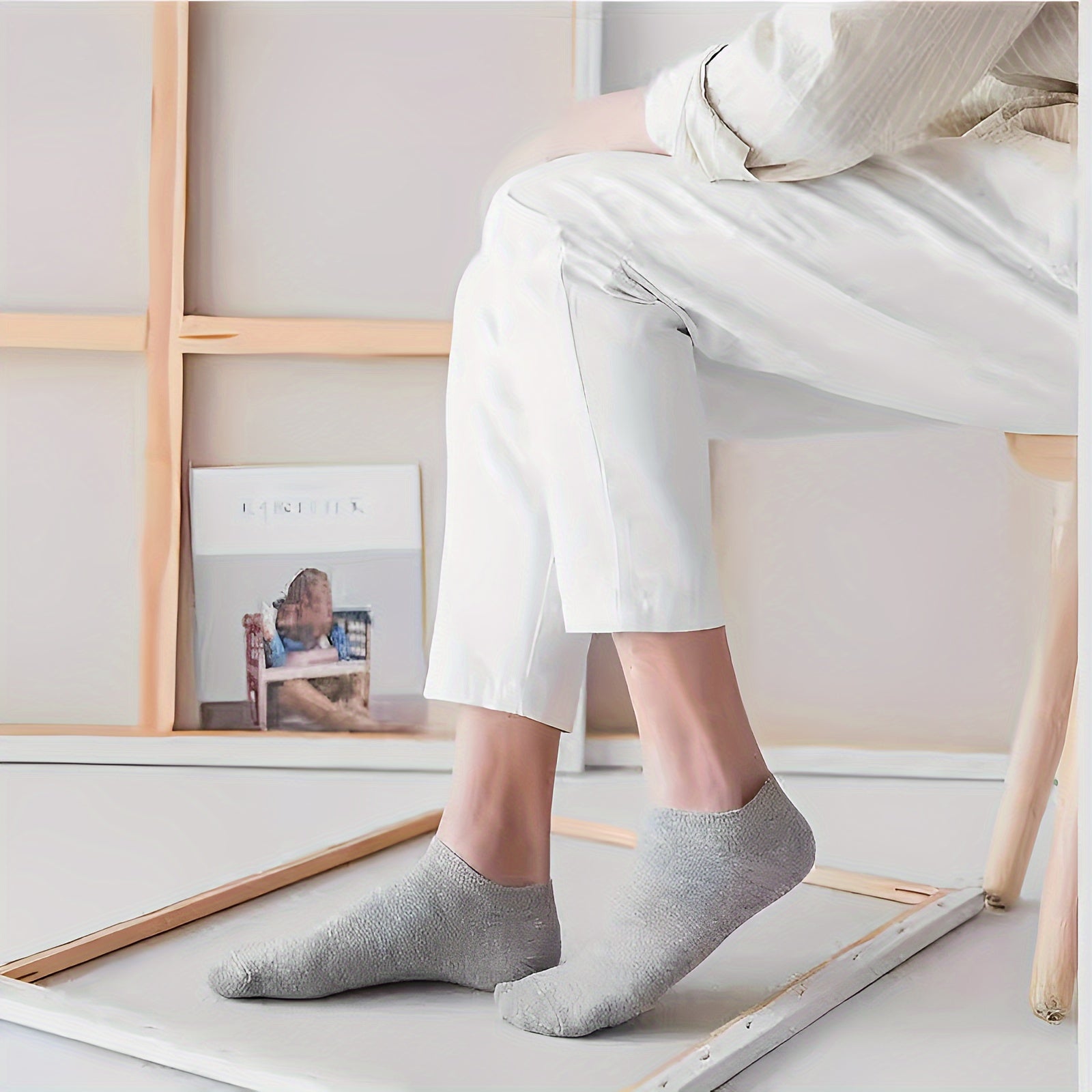 Men's Solid Liner Anklets Socks: Comfy Breathable Soft Sweat Absorbent