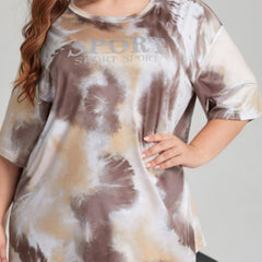  Tie Dye Short Sleeve Oversized Sports Top