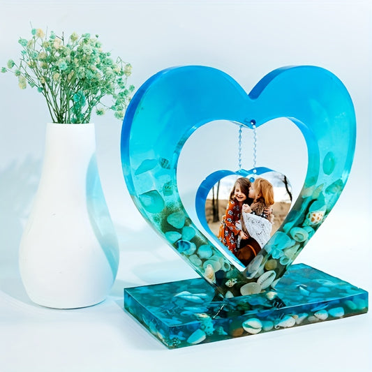 Heart Photo Frame Resin Silicone Mold Floral Art Crafts Home Decor