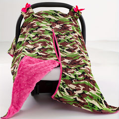 Camouflage Bow Car Seat Sunshade for Little Princess