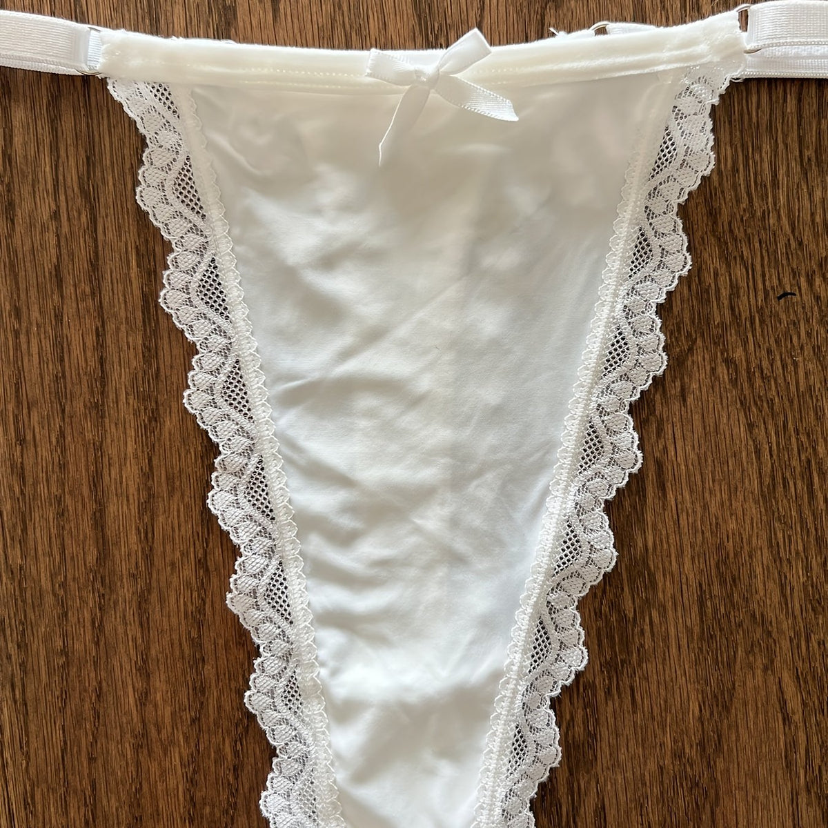 Lace Trim Thongs with Ring Links Sexy Intimate Panties