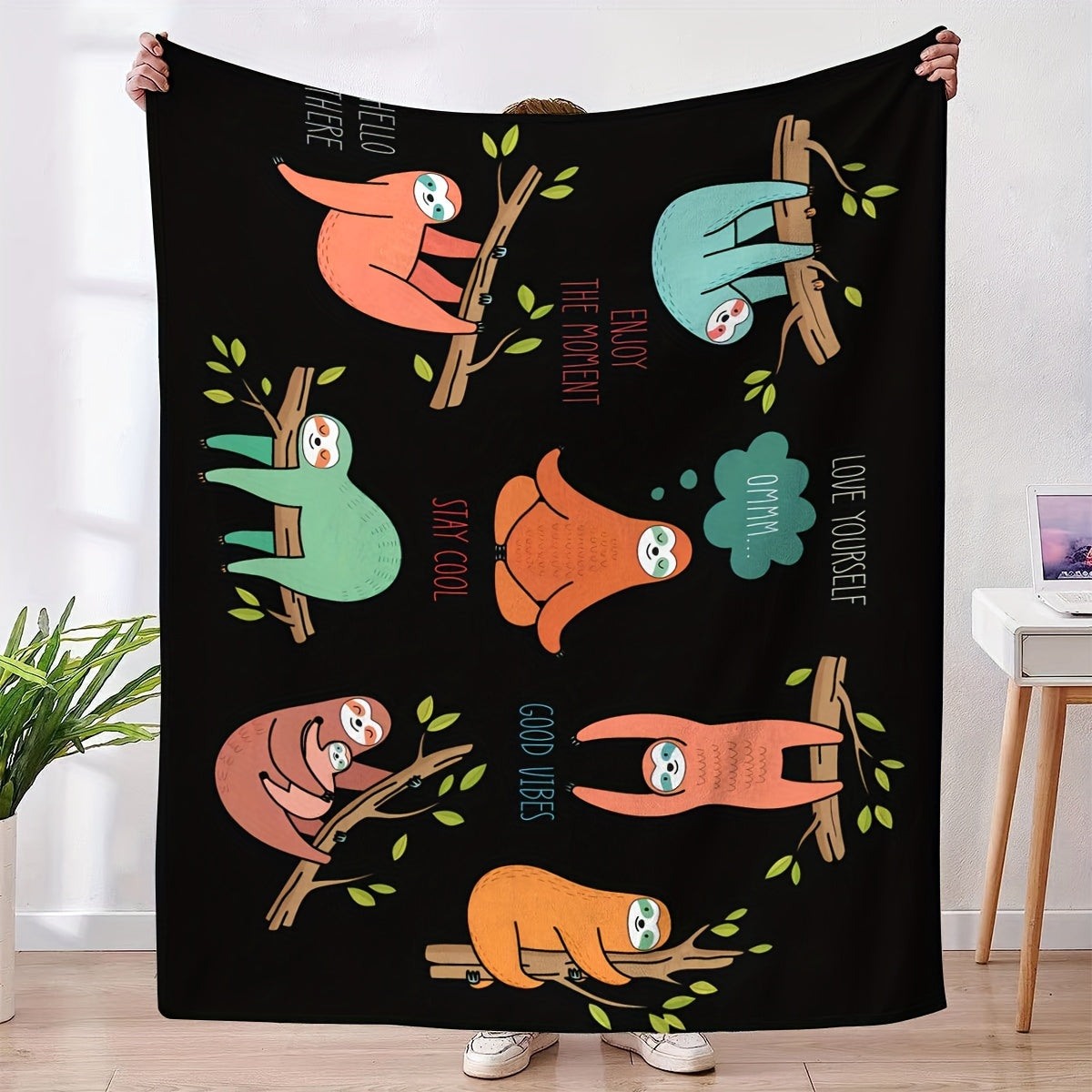 Sloth Printed Blanket Soft And Comfortable Throw Blanket