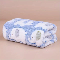 Cozy Elephant Pet Blanket for Dogs and Cats, Flannel Throw for Puppies
