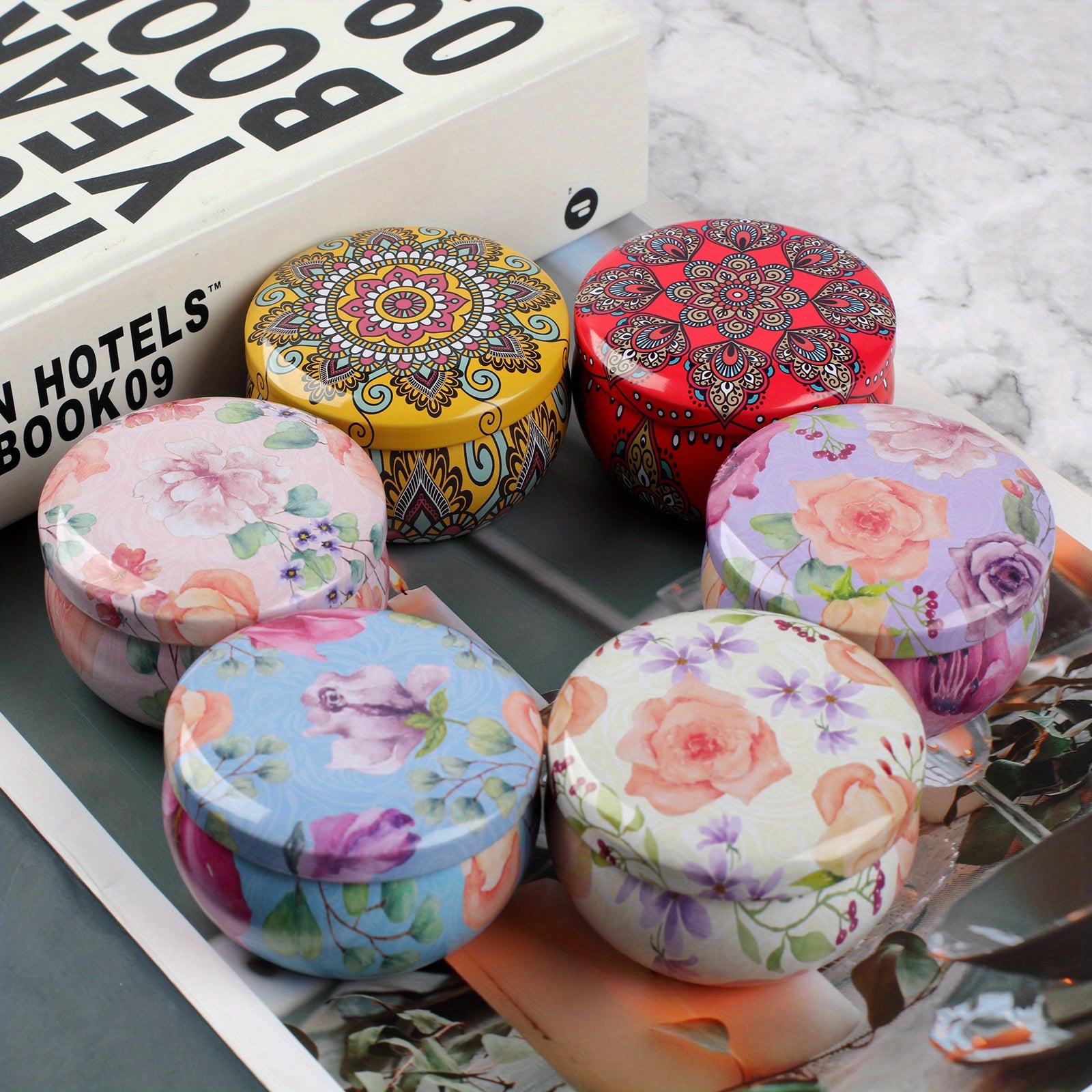 6pcs Candle Tin Jars for DIY Candle Making with Lids