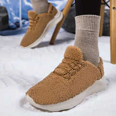 Plush Lined Fuzzy Soft Running Shoes Lightweight Fall Winter Non Slip Sneakers