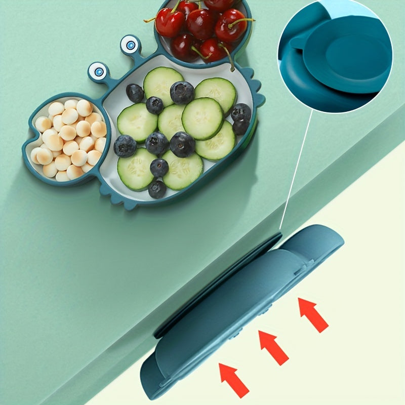 Silicone Divided Bowl Cartoon Crab Anti-fall Food Supplement for Baby