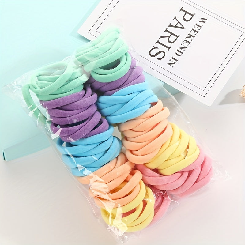 100pcs Seamless Hair Tie Ponytail Rope Elastic Hair Accessories