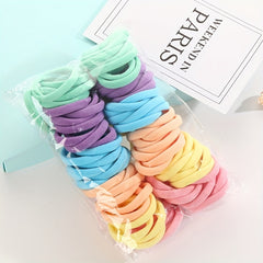 100pcs Seamless Hair Tie Ponytail Rope Elastic Hair Accessories