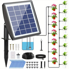 Solar Drip Irrigation Kit System w/ Timer Indoor/Outdoor