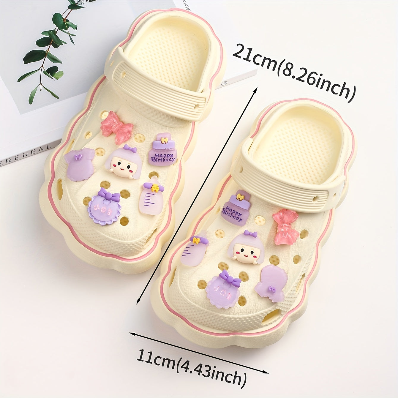 12pcs Purple Princess Bow Shoe Flowers For Crocs Shoes