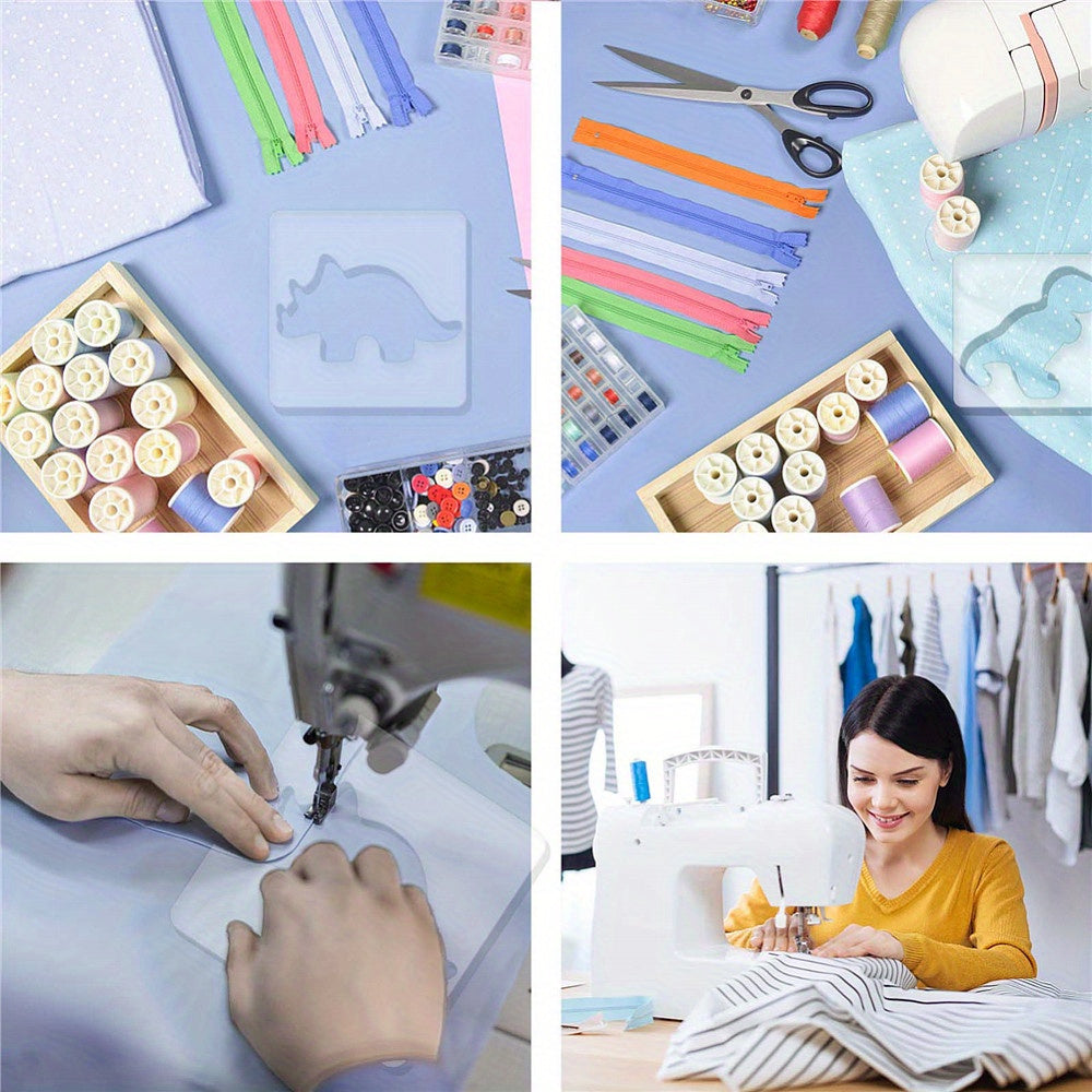 4pcs Acrylic Dinosaur Quilting Templates Set Sewing Tools Kit