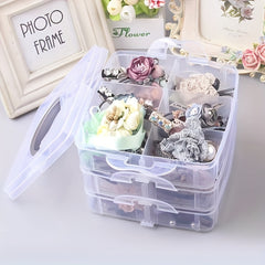 3 Tier 18 Grid Stackable Compartment Plastic Storage Box