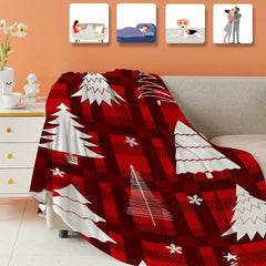 Winter Warm Christmas Flannel Blanket Cozy Soft Throw Blanket