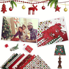 8pcs Christmas Fabric Set Quilting Cotton Craft Fabric Pre Cut Squares