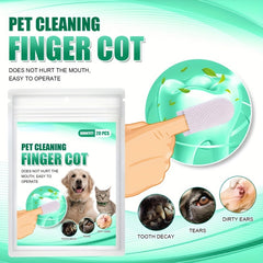 Pet Dental Care Wipes for Dogs & Cats - Teeth Cleaning Finger Wipes