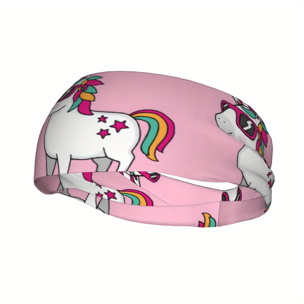 Unicorn Sports Headband Pink Rainbow Design