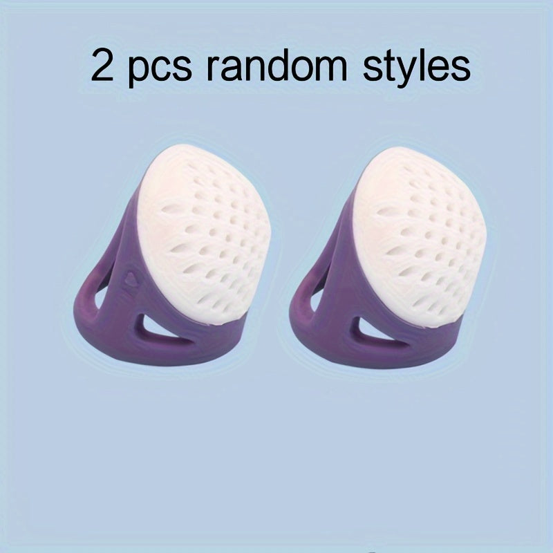 Silicone Thimble Finger Protector 2pcs Set Sewing Needle Proof Kit